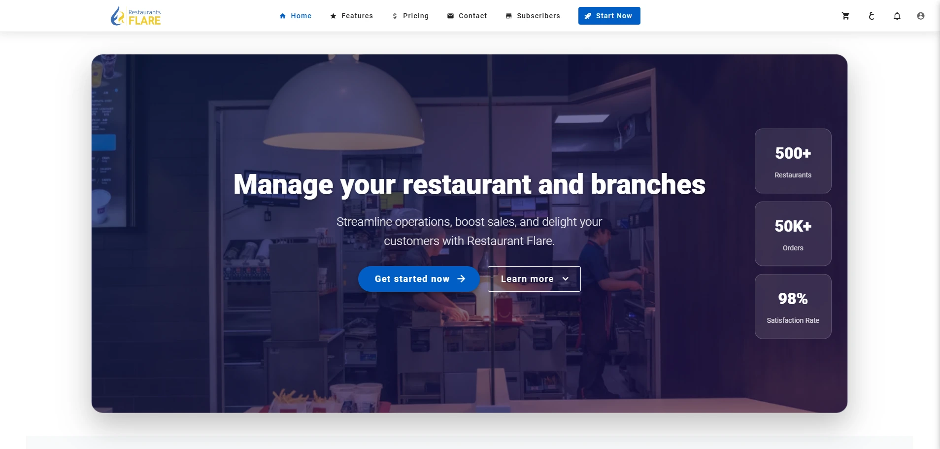 Food Flare Food Flare - Comprehensive SaaS platform for multi-branch restaurant order management. Features full e-commerce e